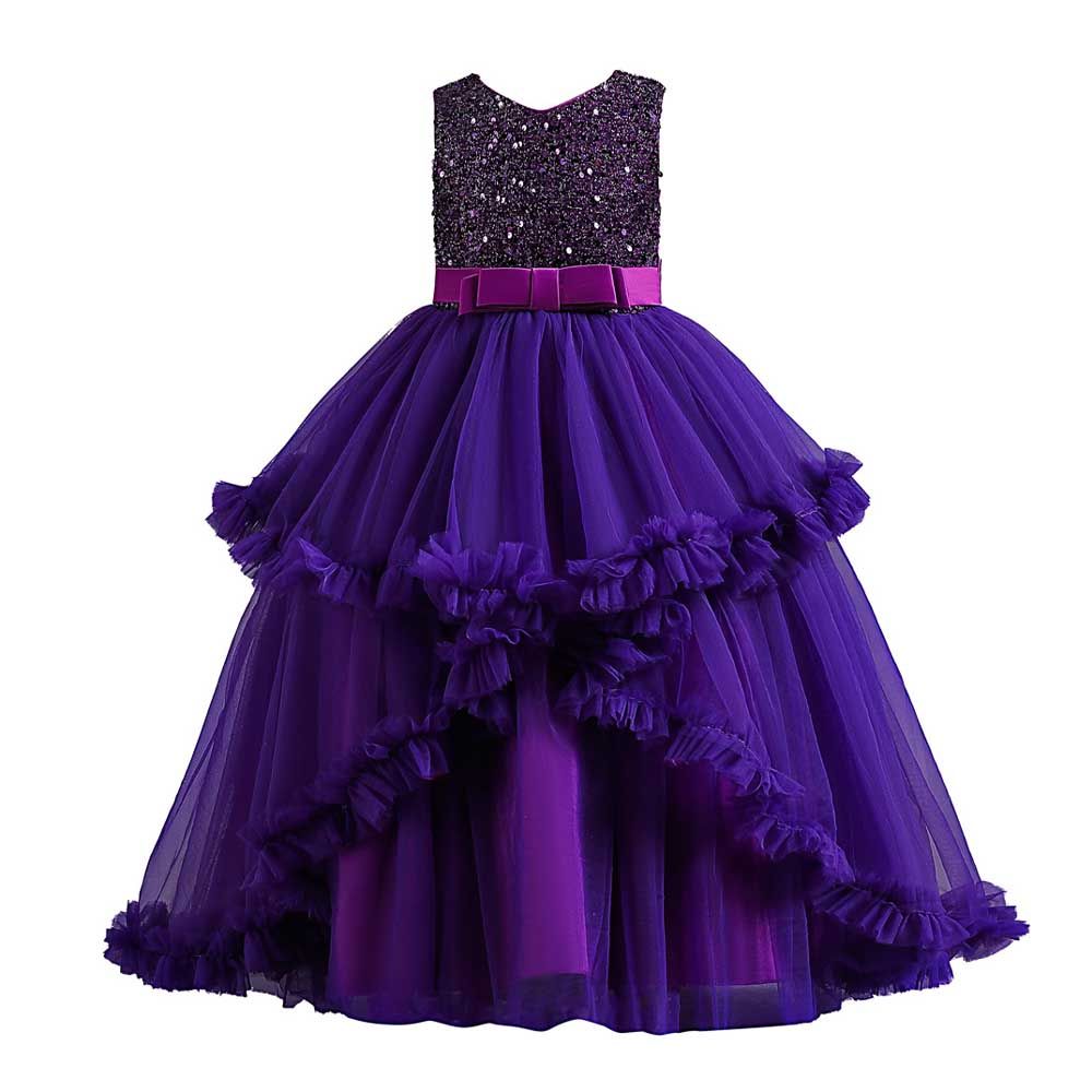 Sugar Rush - Embellished V-Neck Party Dress - Purple