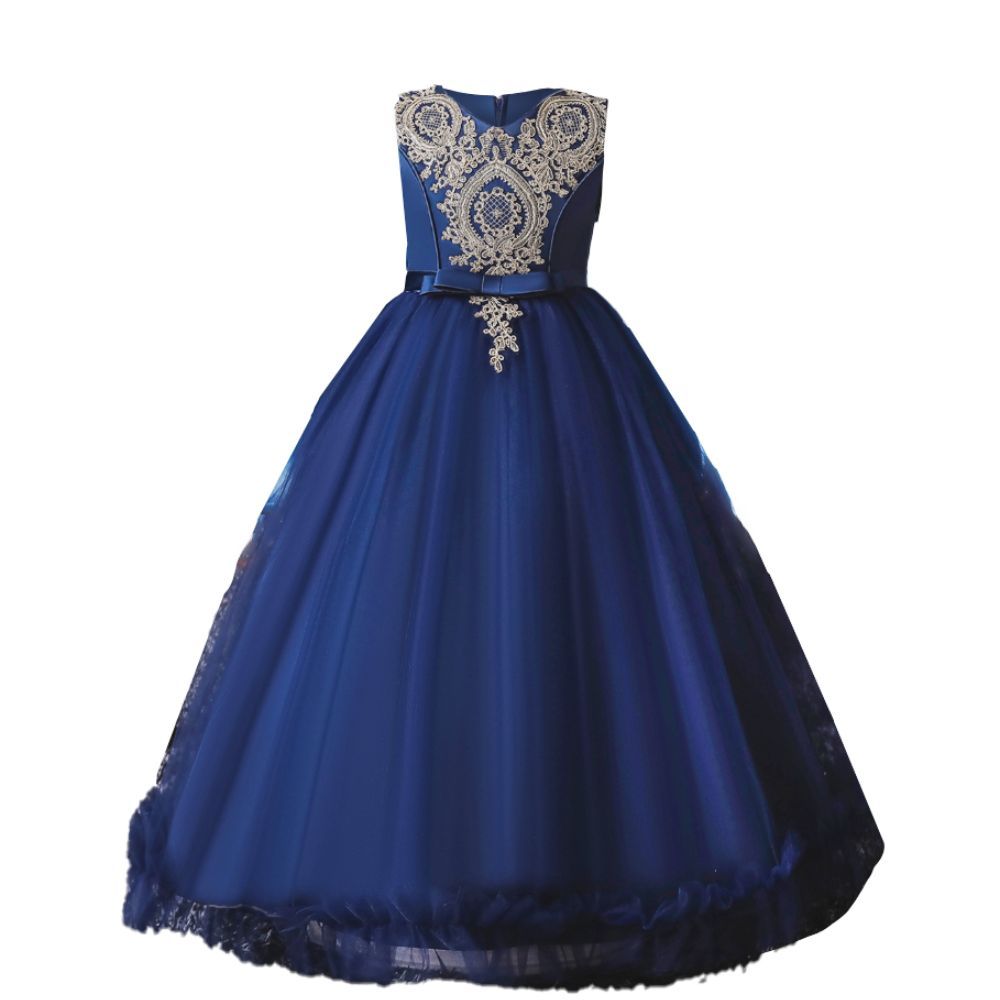 SUGAR RUSH - Embellished Lace Applique Dress - Navy