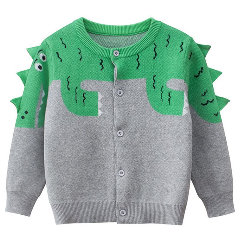 Sugar Rush - Dino Printed Sweater - Green_1-7y