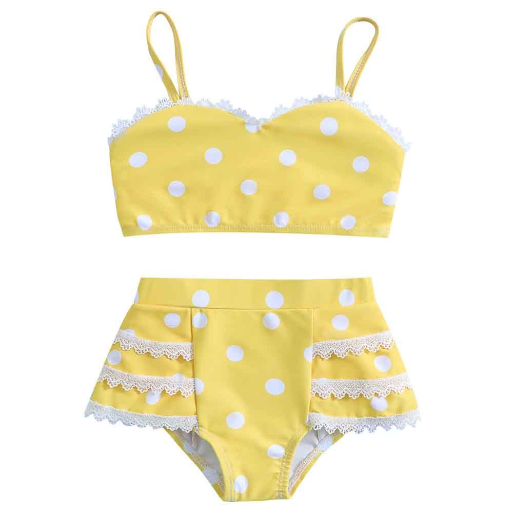 Sugar Rush - 2pc-Set - Square Neck Swimwear - Yellow