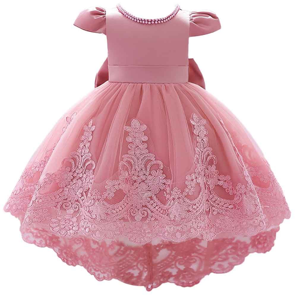 Sugar Rush - Embroidered Cap Sleeves Party Dress - Pink