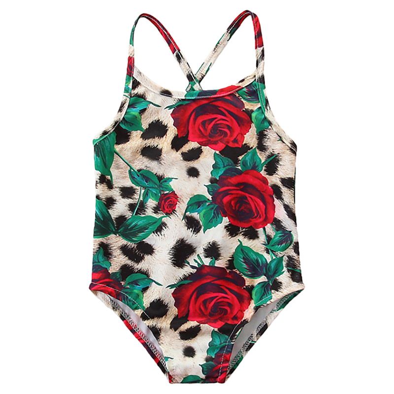 SUGAR RUSH - Flower Printed Square Neck Sleeveless Swimwear