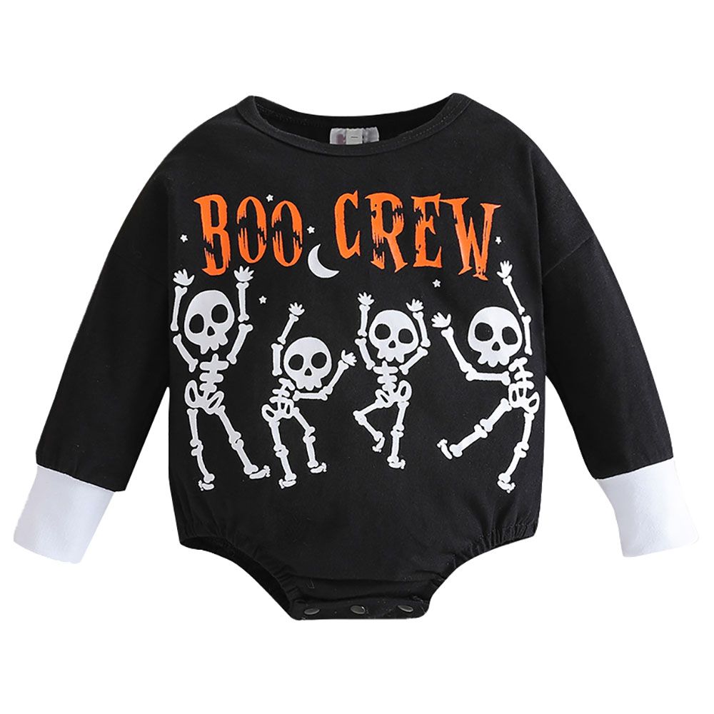 Sugar Rush - Halloween Round Neck Full Sleeves Onesie - Black