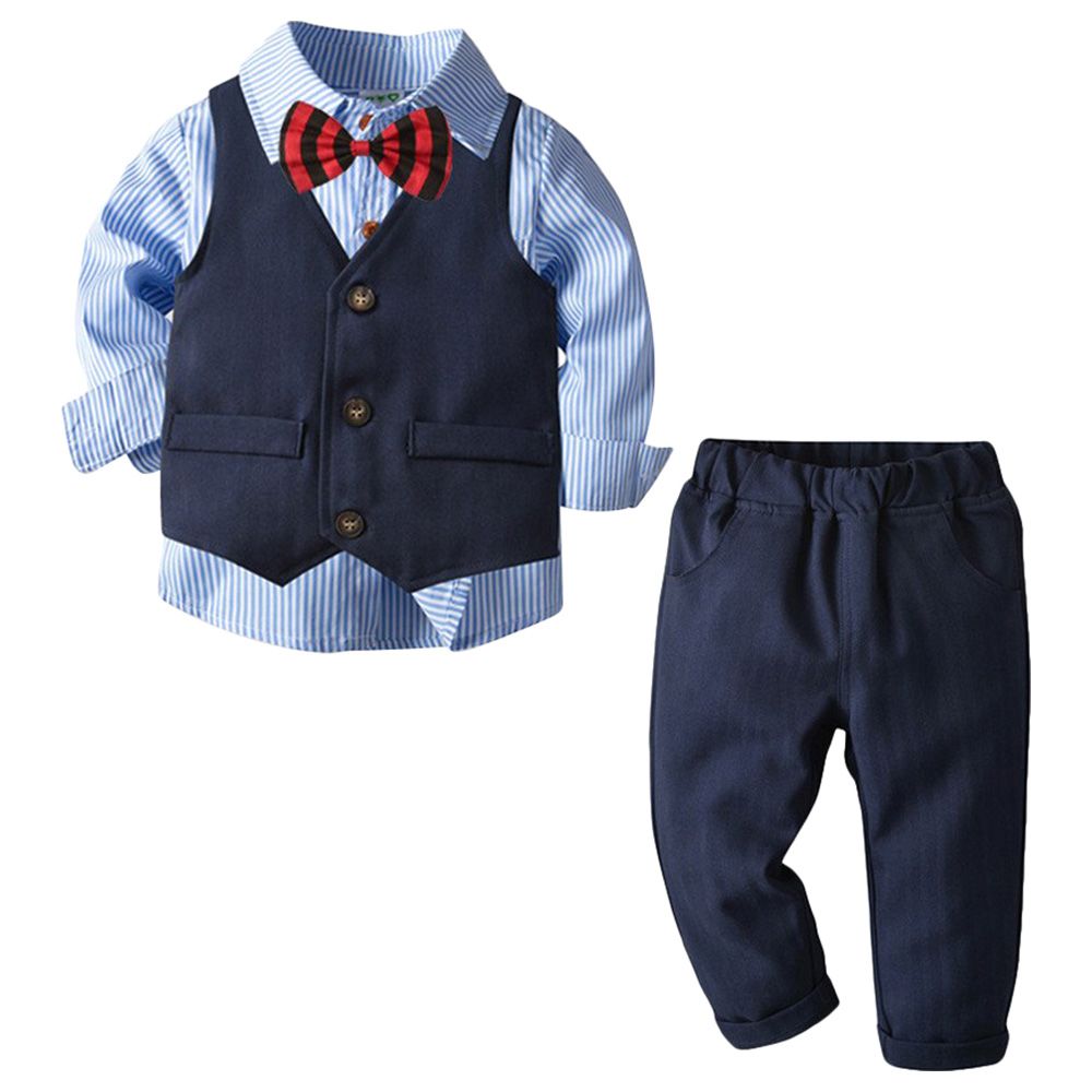 Sugar Rush - 3pc-Set - Boys Shirt, Waistcoat & Pants - Blue