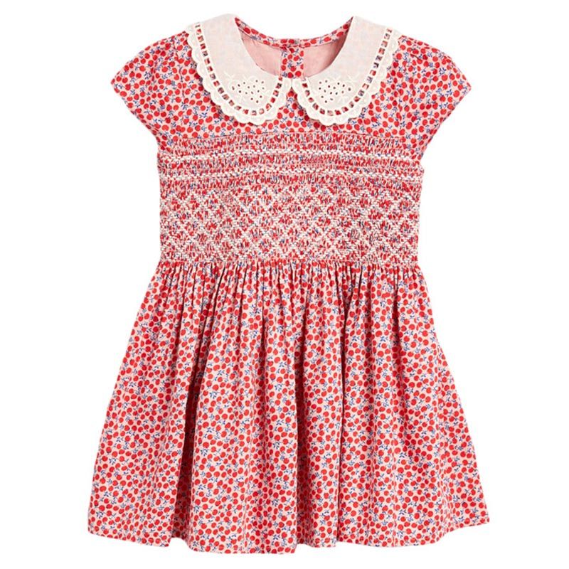 Sugar Rush - Polka Dot Round Neck Cap Sleeves Casual Dress