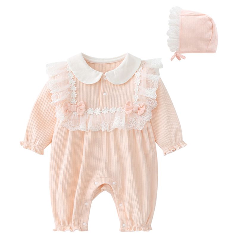 Sugar Rush - Girls Laced Round Neck Jumpsuit - Pink