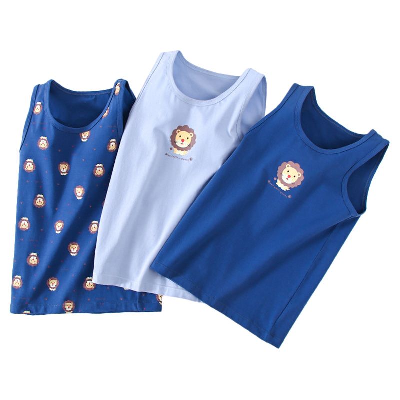 Sugar Rush - Lion Printed Vests Pack Of 3 - Blue_1-9y