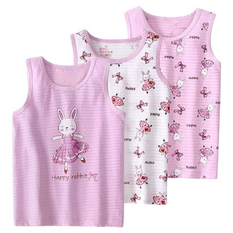 Sugar Rush - Happy Rabbit Printed Vests Pack Of 3