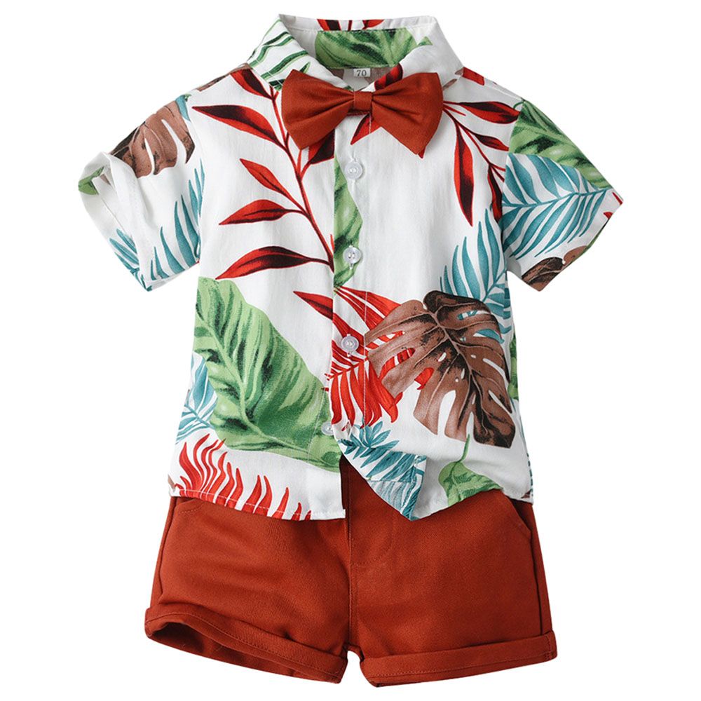 Sugar Rush - 2pc-Set - Short Sleeves Shirt & Shorts - Red