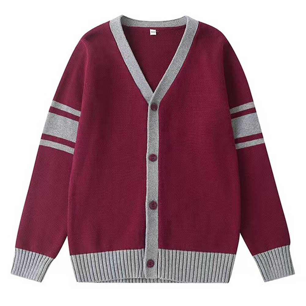 Sugar Rush - Solid V-Neck Full Sleeves Sweater - Maroon