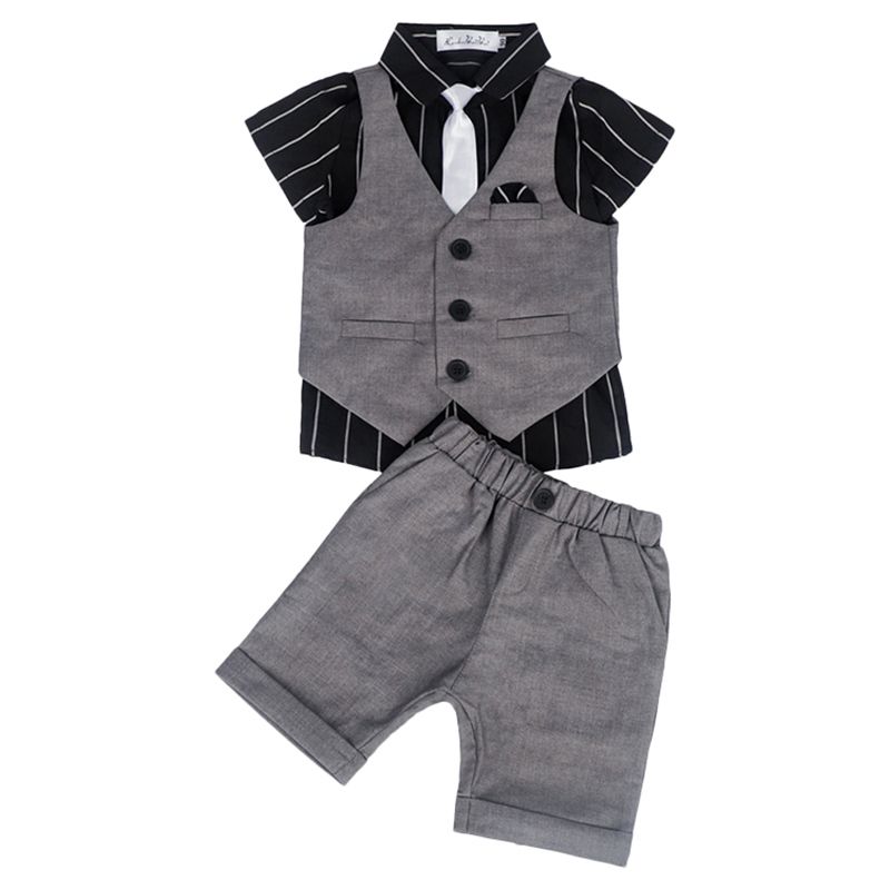 Sugar Rush - 3pc-set - Striped Classic Party Wear - Grey