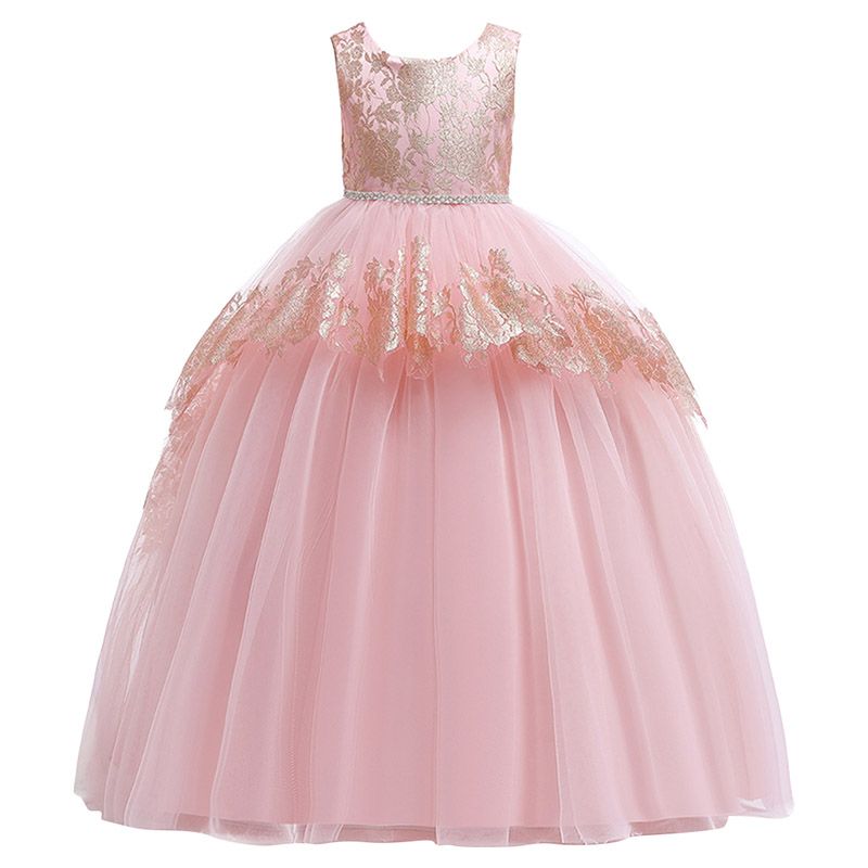 Sugar Rush - Sleeveless Maxi Party Dress - Pink_4-14y