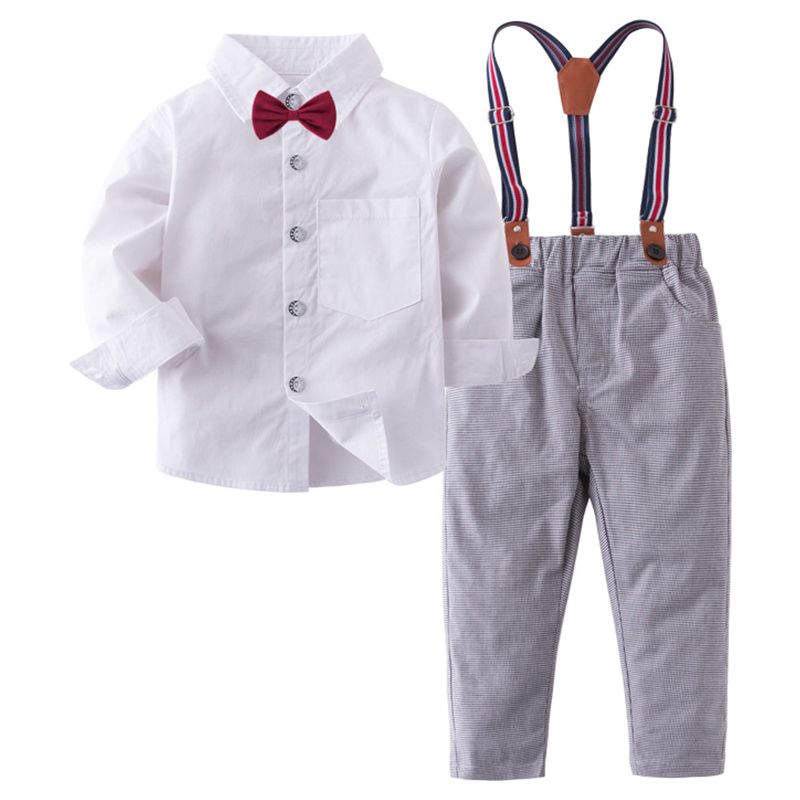 Super Cute - Boys Solid White Top & Bottom Set