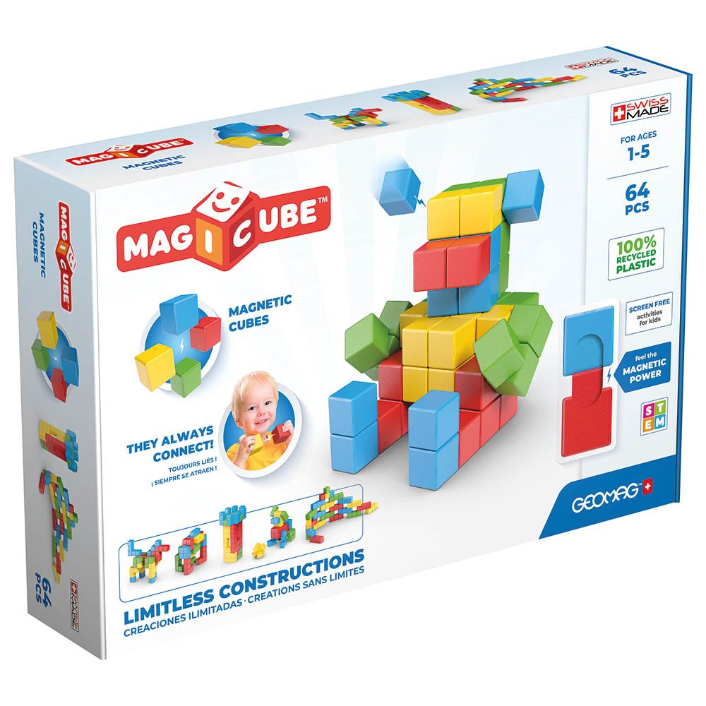 Geomag - Magicube They Always Connect Magnetic Cubes 64pcs