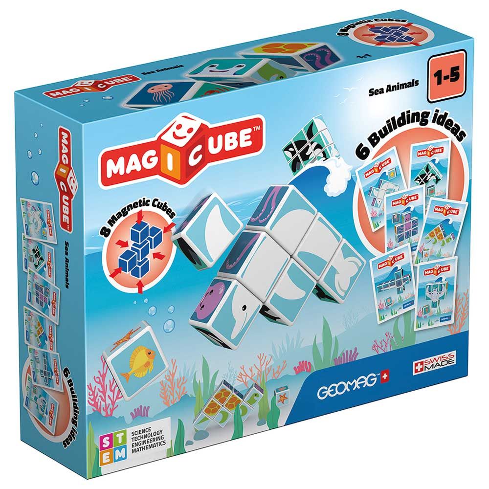 Geomag - Printed Sea Animals Magicube w/ Cards 11pcs