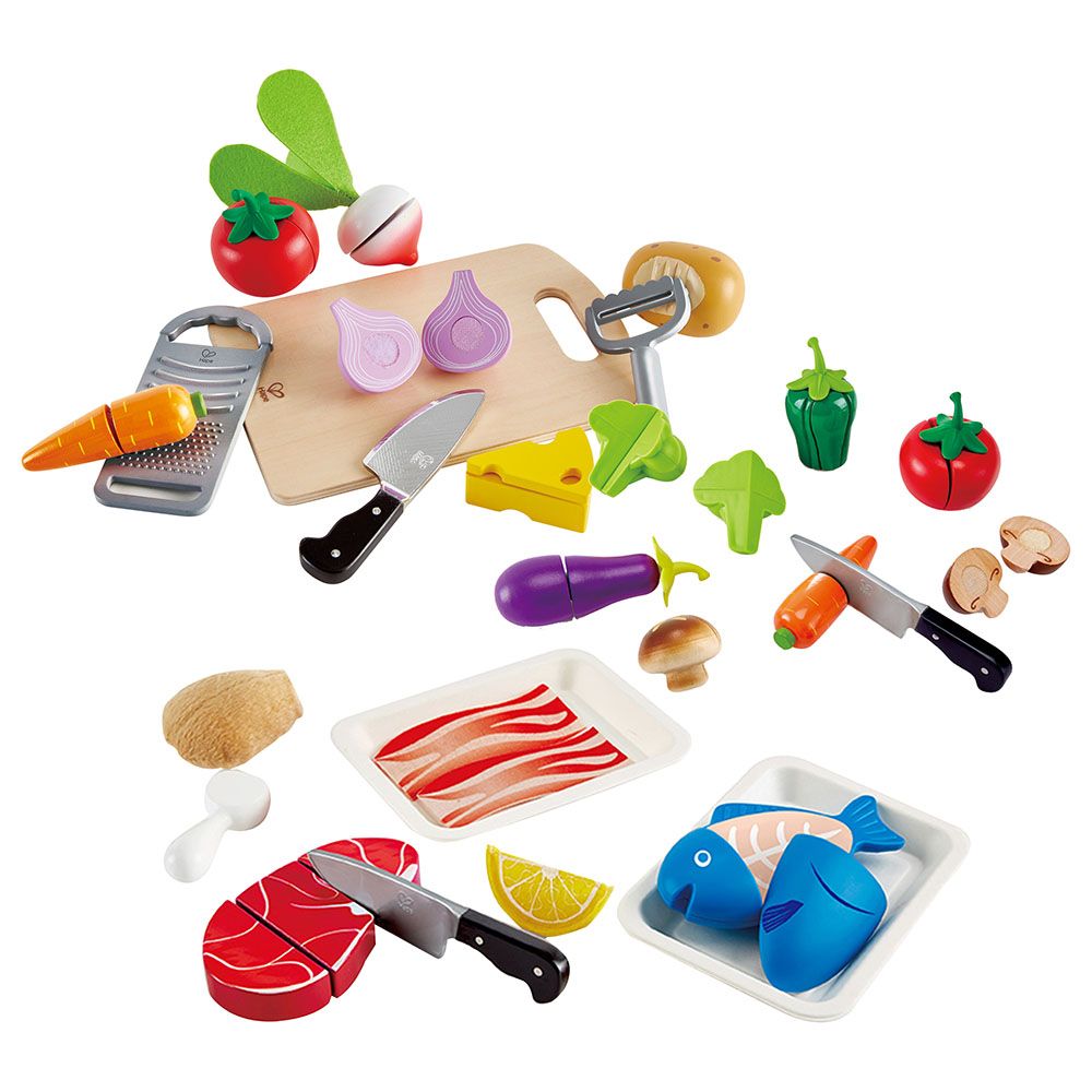 Hape - Kid's Cooking Essentials Wooden Toys - 19pcs