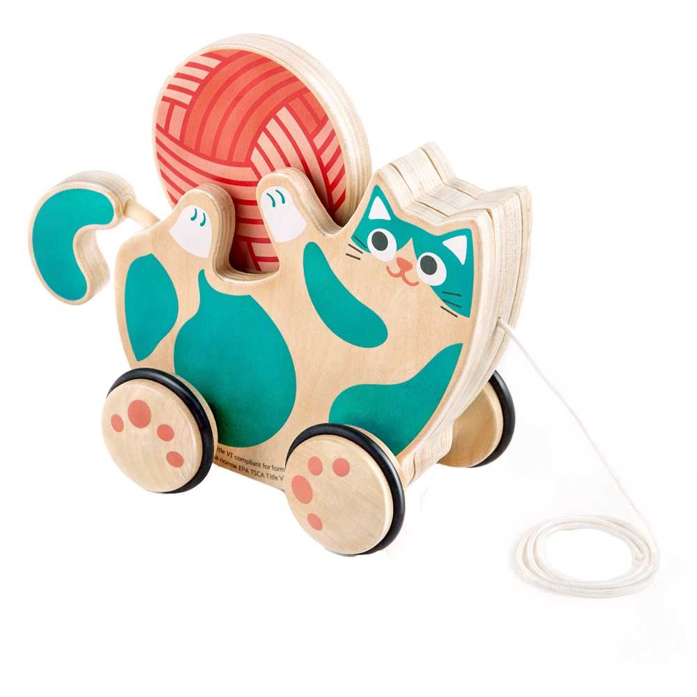 Hape - Roll & Rattle Kitten Pull Along Toy