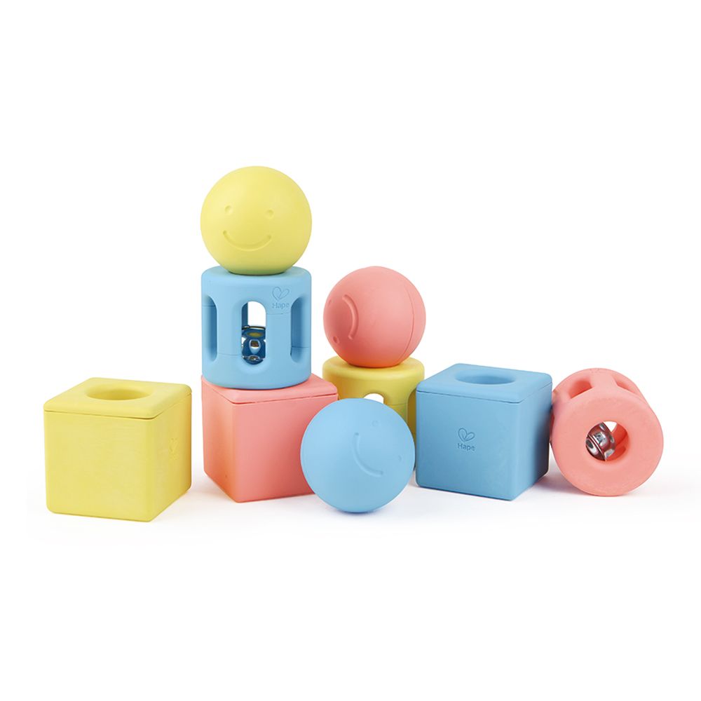 Hape - Geometric Stacking Rattle Trio 9pc