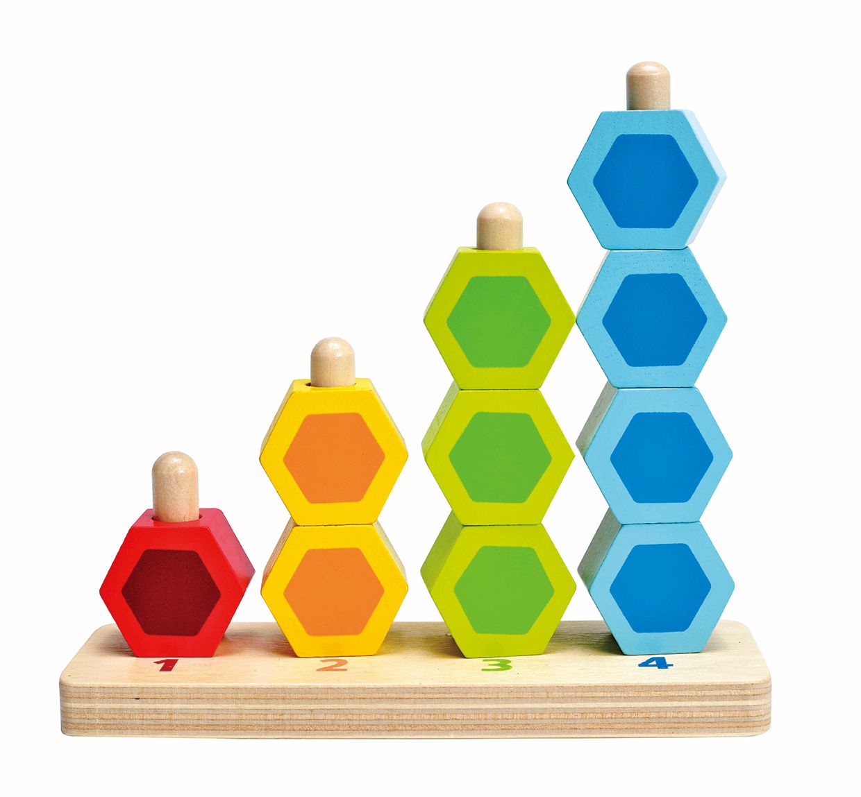 Hape - Counting Stacker Wooden Blocks Building Puzzle - 11pcs 