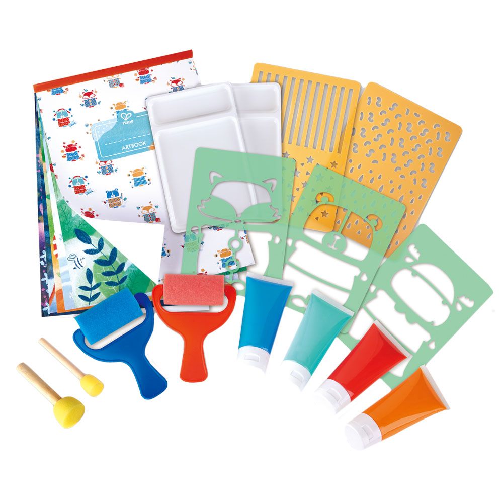 Hape - Sponge & Stencils Painting Activity Set