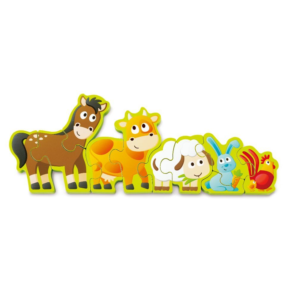 Hape - Double-Sided Numbers & Farm Animal Wooden Jigsaw Puzzle