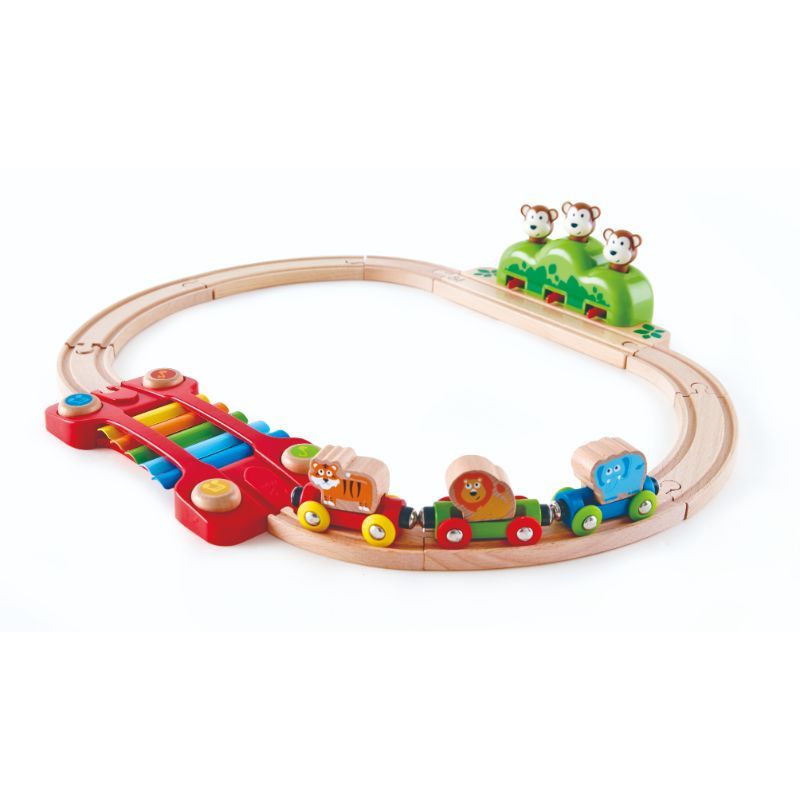 Hape - Music and Monkey Wooden Railway Playset w/ Xylophone