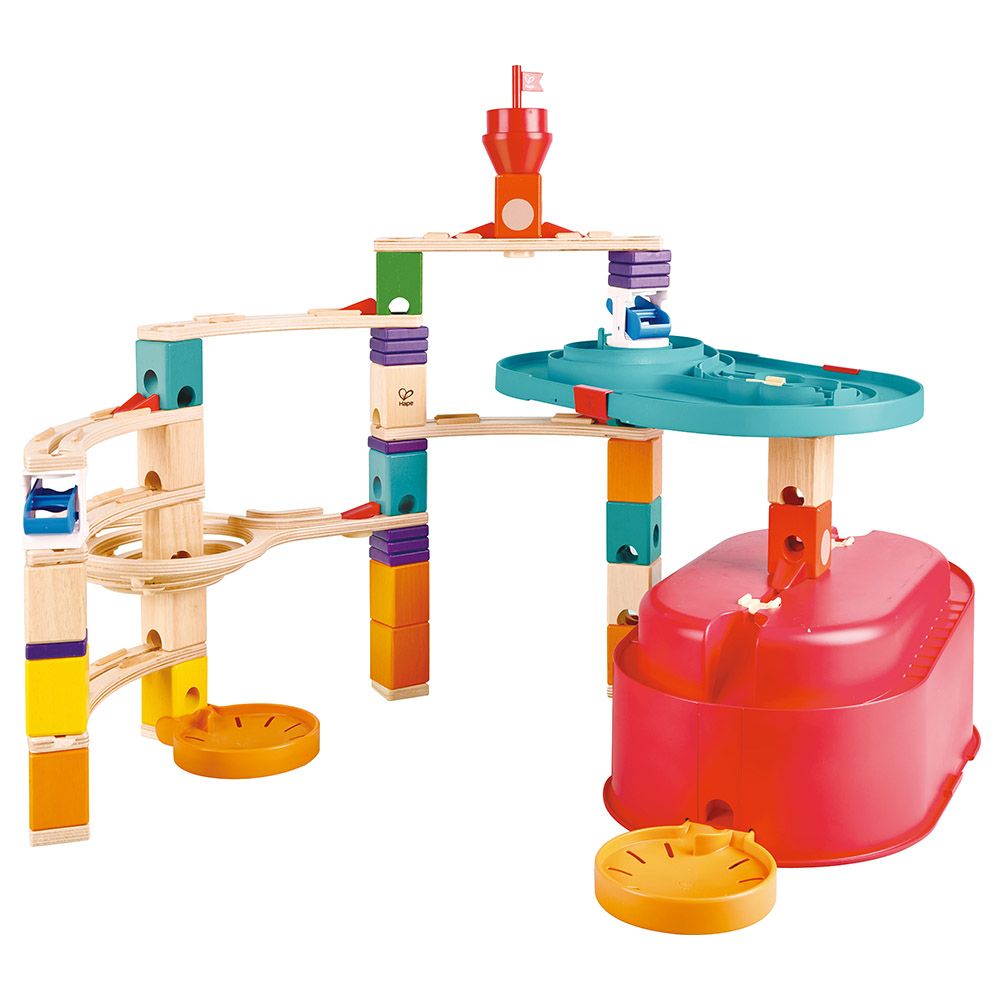 Hape - Quadrilla Stack Track Marble Run Set 28pcs + 30 marbles