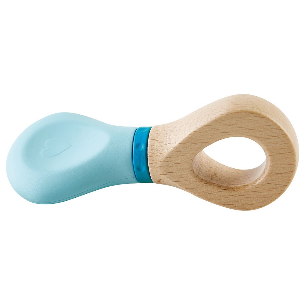 Hape - Twist & Shake Wooden Rattle - Blue 