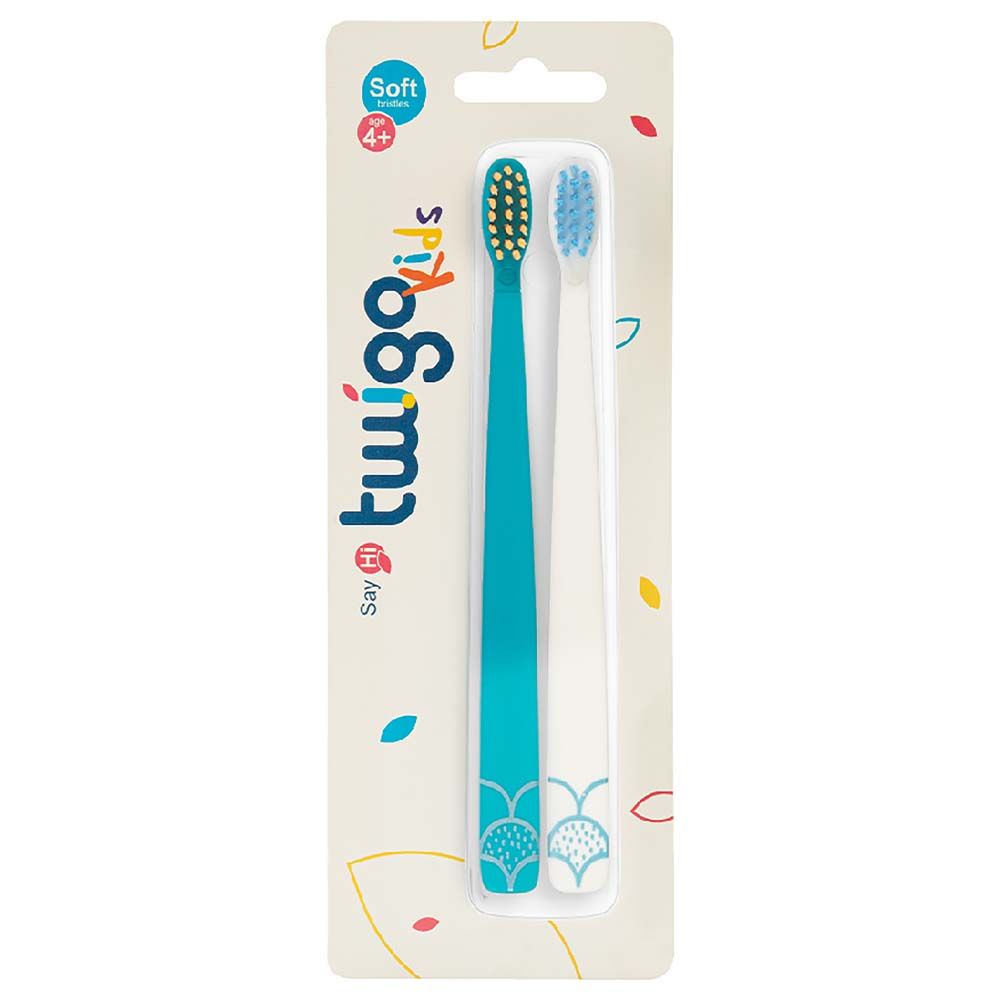 Flipper - Toothbrush Twigo Kids 2-in-1 - Blue/White - Pack of 2