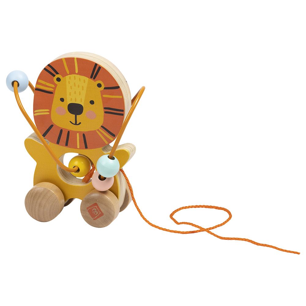 Eurekakids - Mini Looping Push & Pull Wooden Toy - Lion