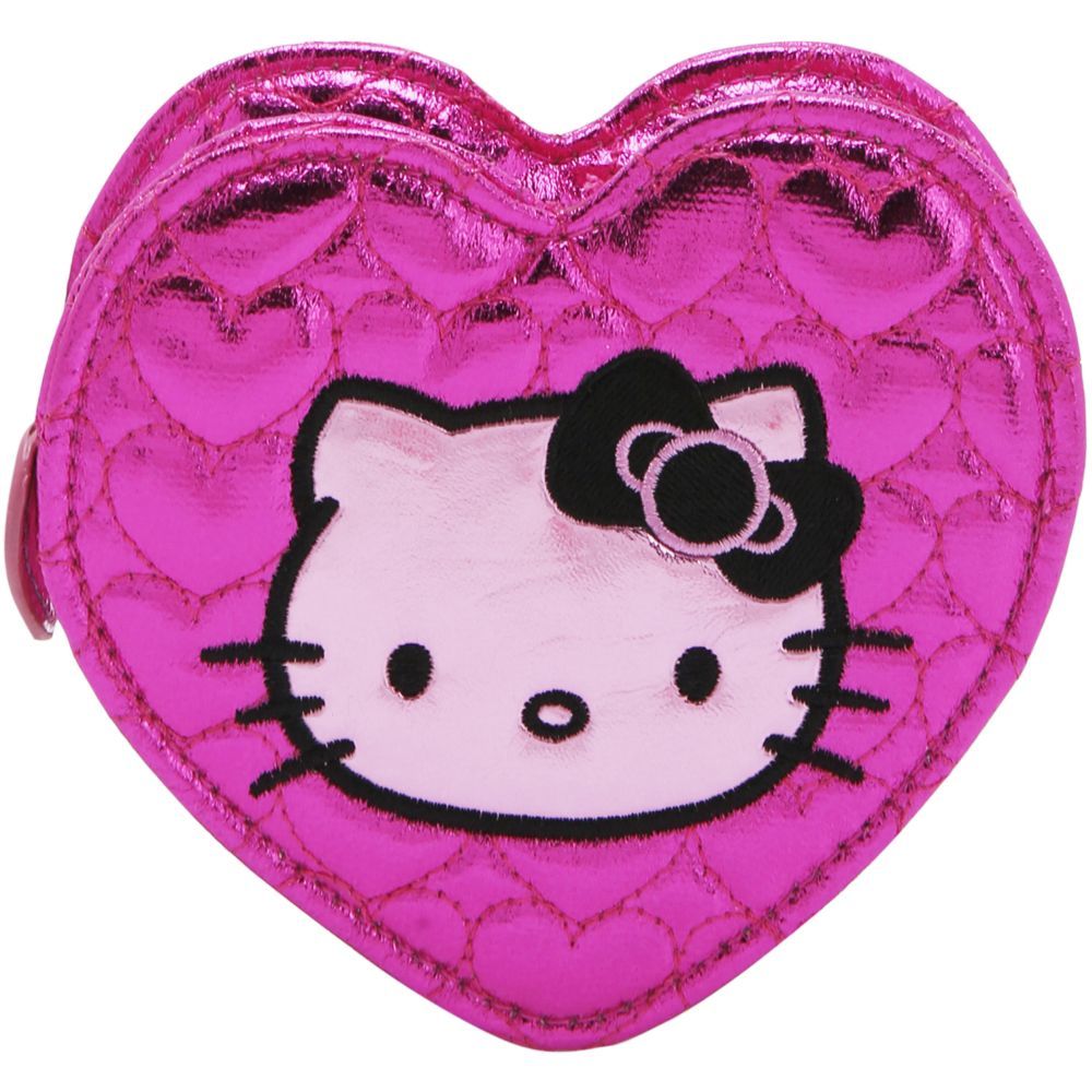 Hello Kitty - Heart Shape Zip Closure Coin Purse Glow - Pink