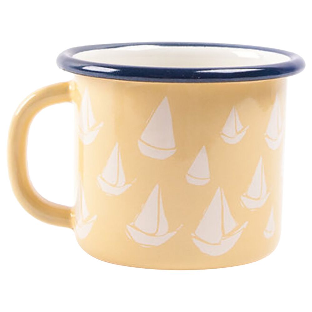 Anemoss - Sailing Pattern Yellow Enamel Mug