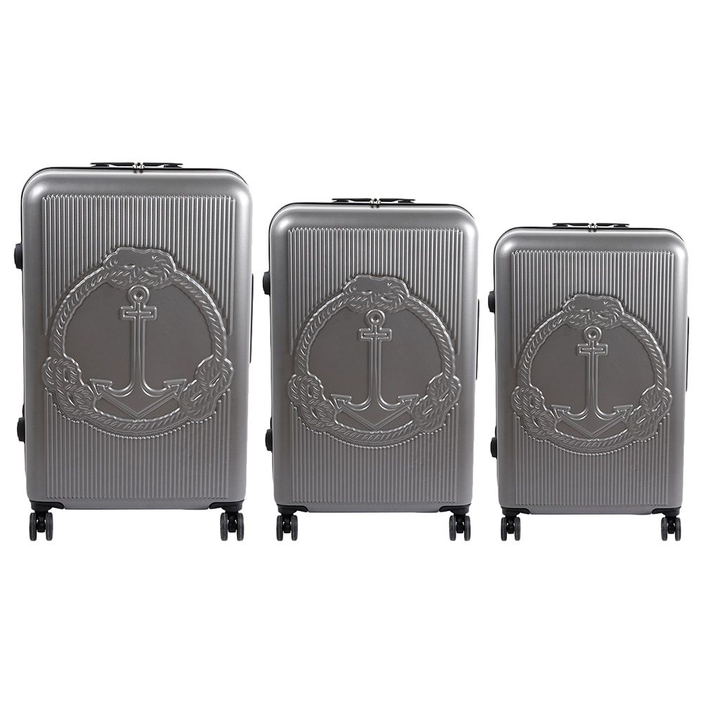 BiggDesign - Ocean Carry On Luggage 3pc-Set - Gray