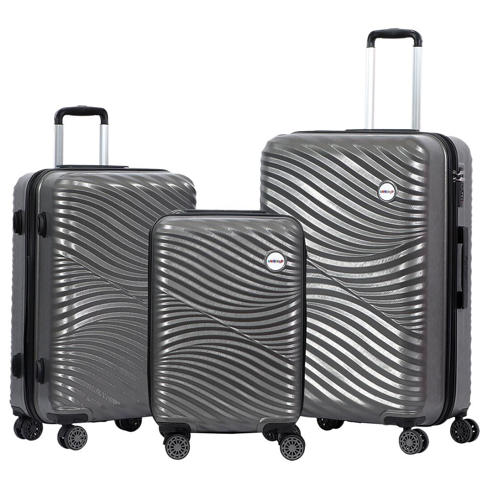 BiggDesign - Moods Up Hard Luggage Sets w/ Spinner Wheels - 3pcs - Anthracite