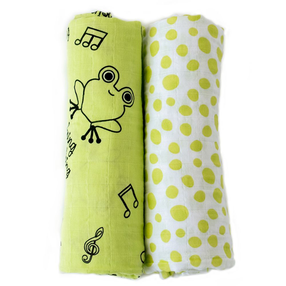 Milk&Moo - Cacha Frog Baby Muslin Swaddle Blanket 2pc-Set