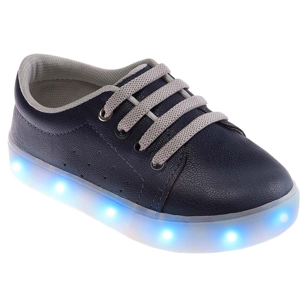 Pimpolho - Light-Up Leather Elastic Sneaker - Blue