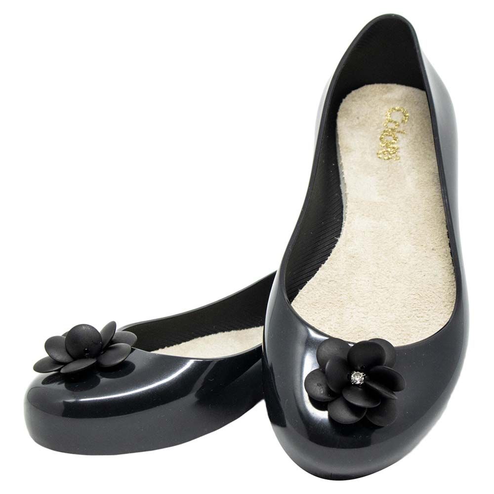 Pimpolho - Flower Applique Shoes - Black