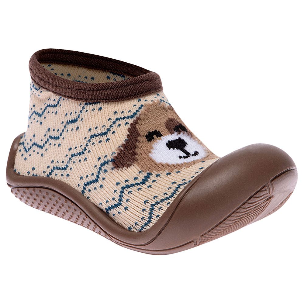 Pimpolho - Dog Design Sock With Sole - Brown