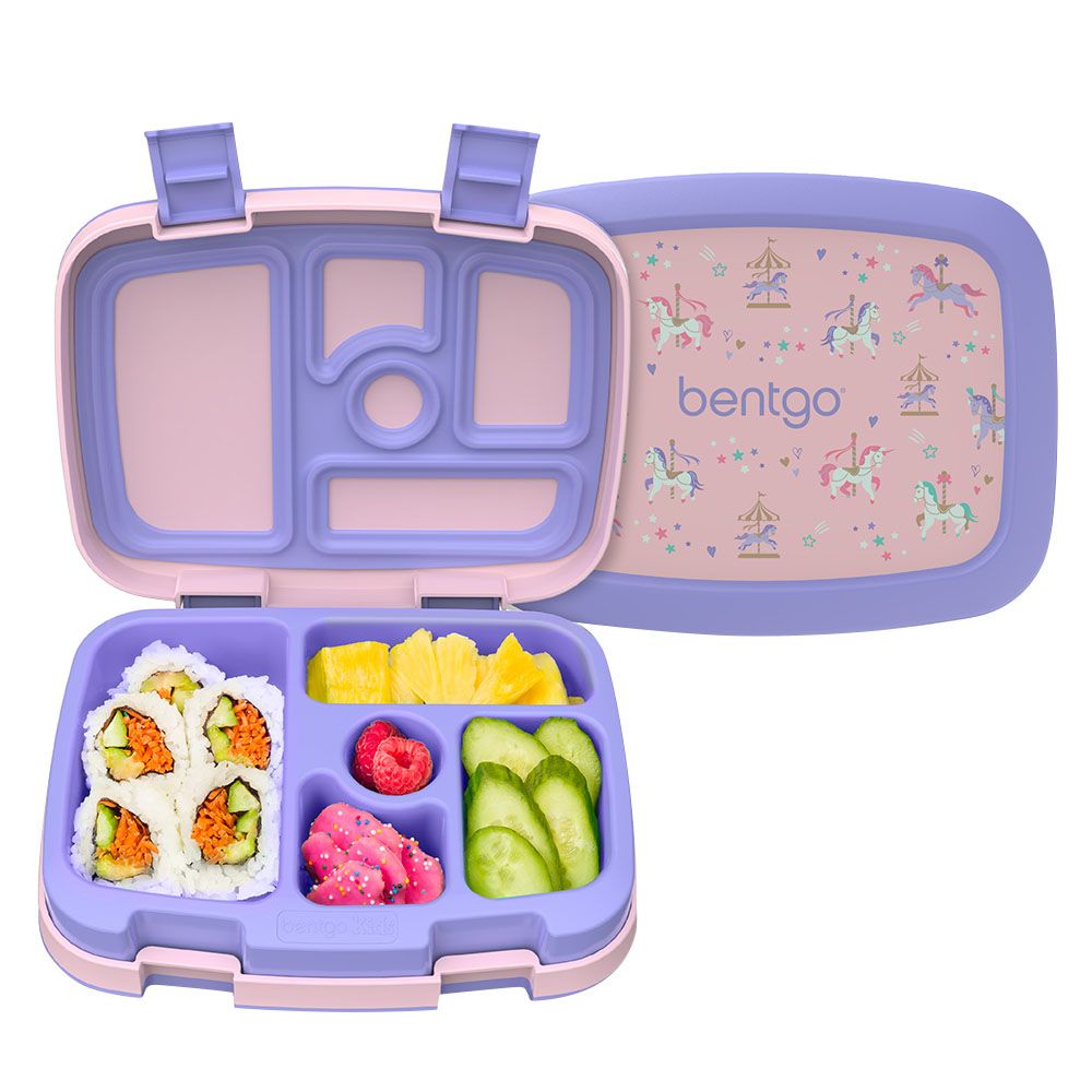 Bentgo - 5 Compartments Kids Prints Lunchbox - Carousel Unicorns