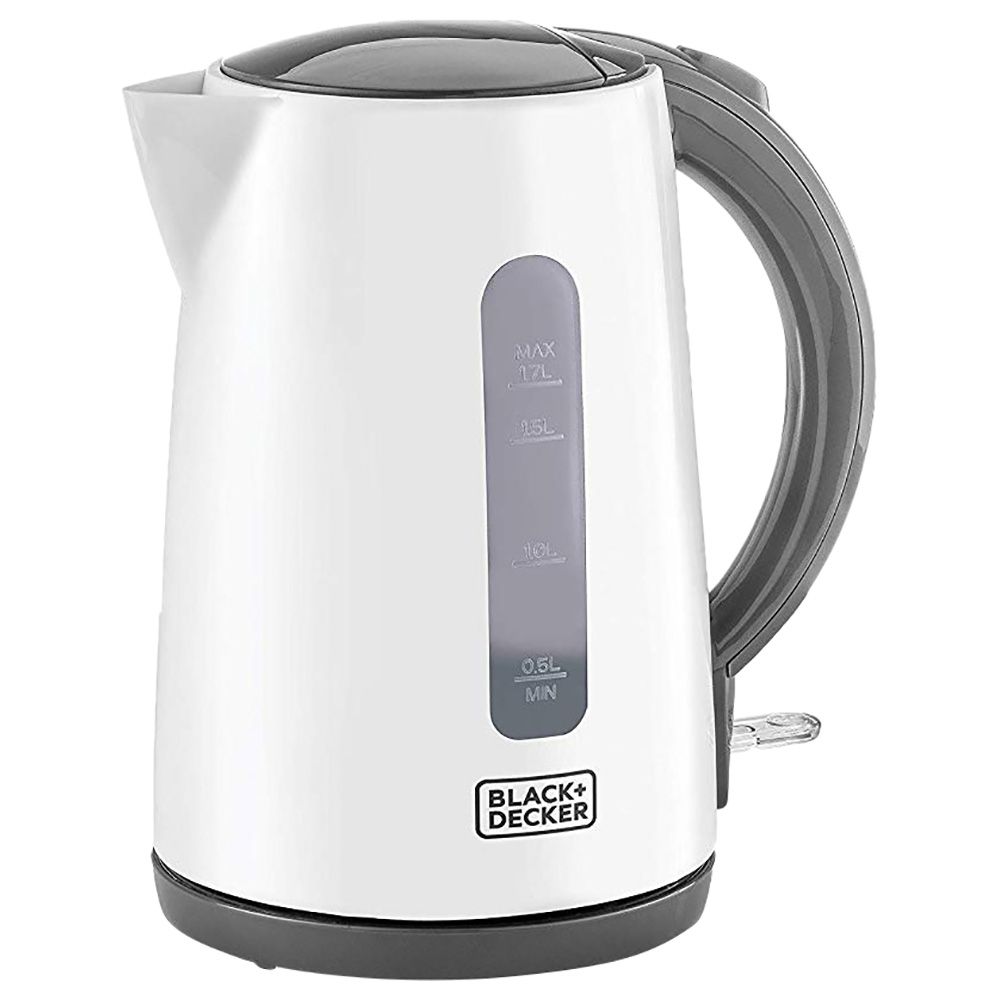 Black+Decker - 1.7L Concealed Coil Kettle - White