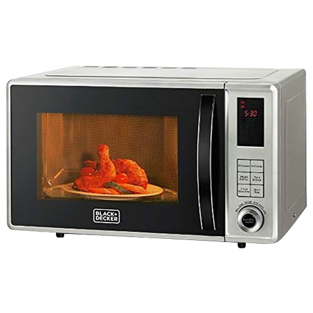 Black+Decker - 23L Digital Microwave Oven Grill - Silver