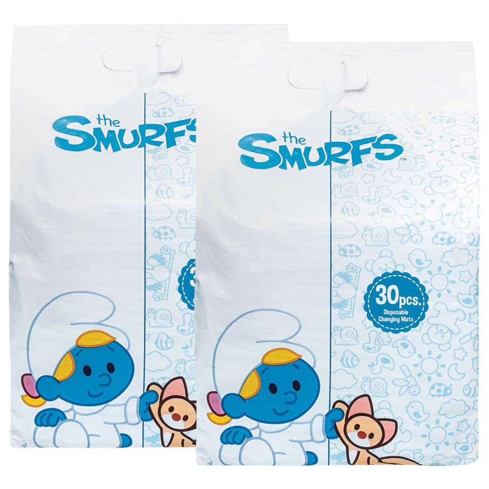 Smurf - Polybag of 30 Disposable Changing Mats, 60pcs. (Pack of 2)