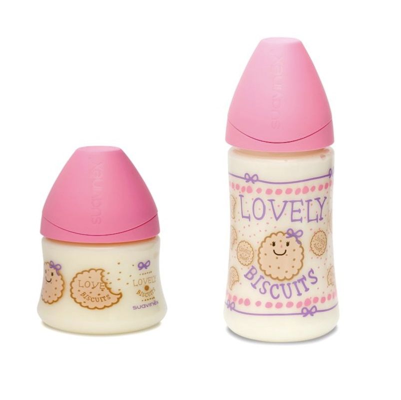 Suavinex - Biscuit Feeding Bottle - Pink 150ml + 270ml