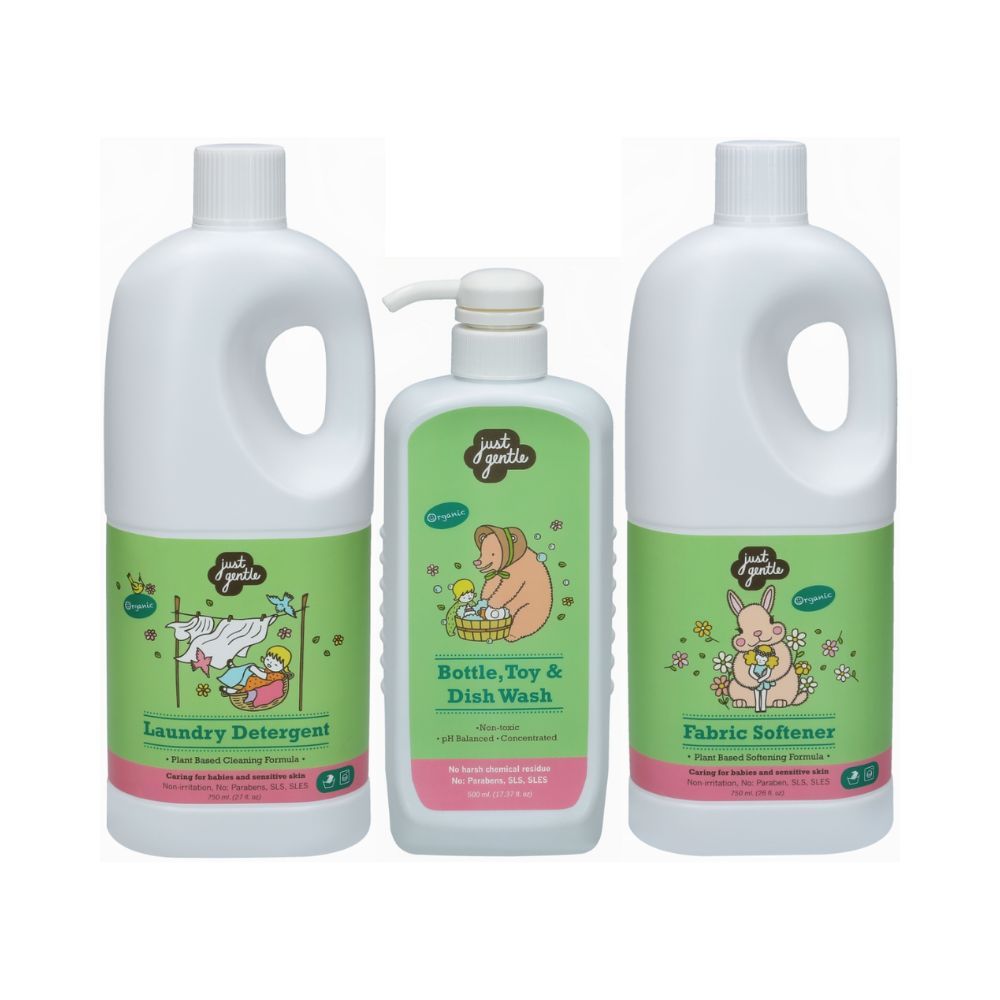 Just Gentle - The 3 Musketeers Laundry Detergent And Toys Wash Bundle