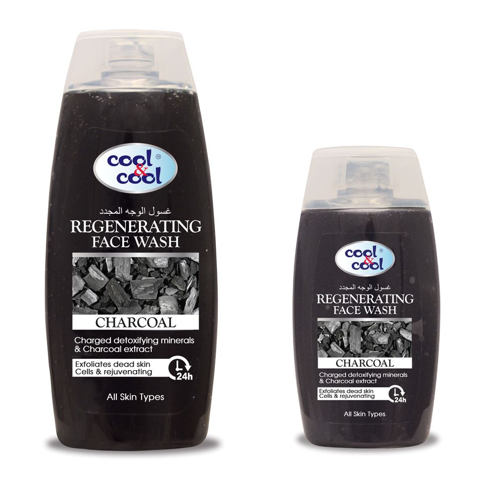 Cool & Cool - Regenerating Face Wash Charcoal - 200ml + 100ml Free