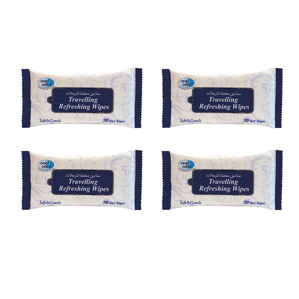 Cool & Cool - Travelling Refreshing Wipes 20’s - Pack of 4