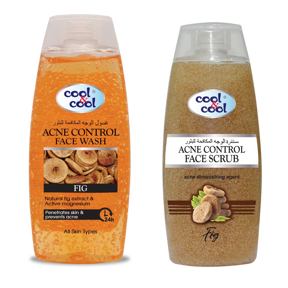 Cool & Cool - Acne Control Face Wash Fig 200ml + Face Scrub 200ml