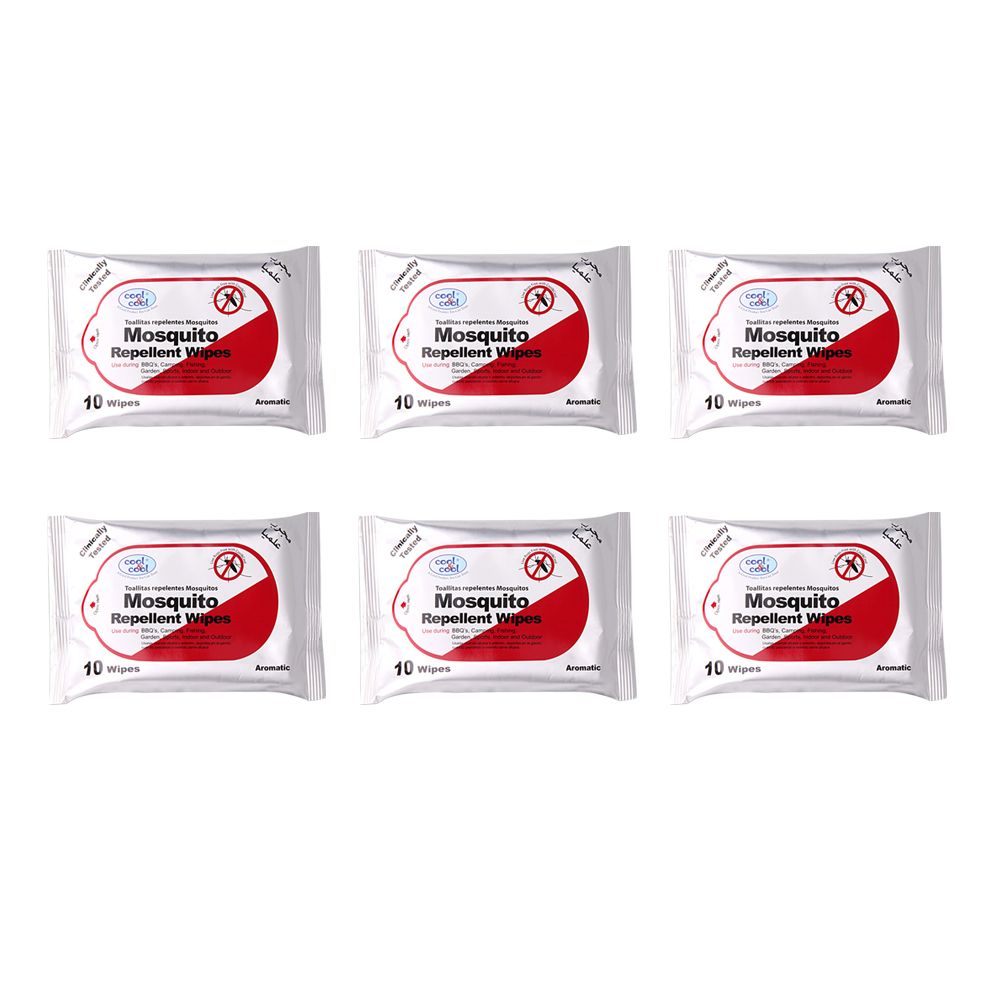 Cool & Cool - Mosquito Repellent Wipes - Pack of 6