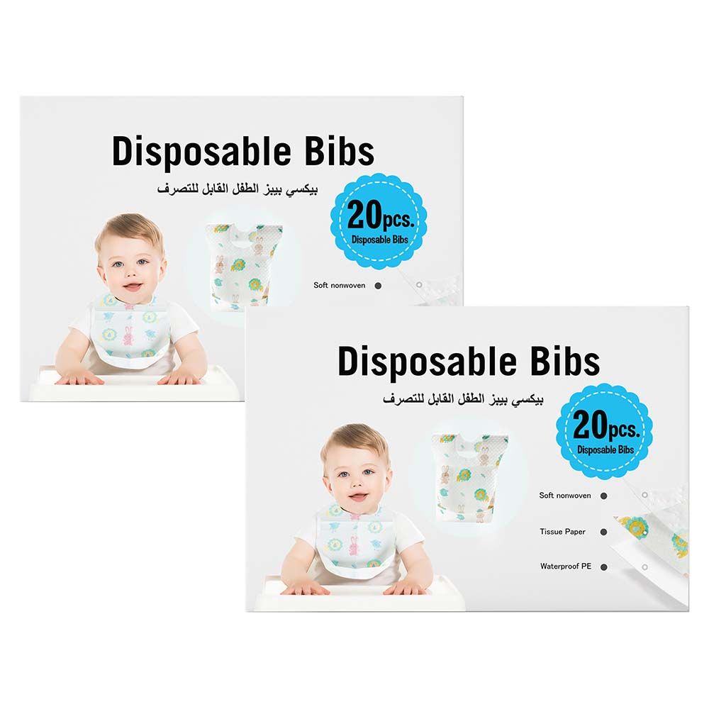 Pixie - Disposable Bibs with Crumb Pocket (Bundle of 2)