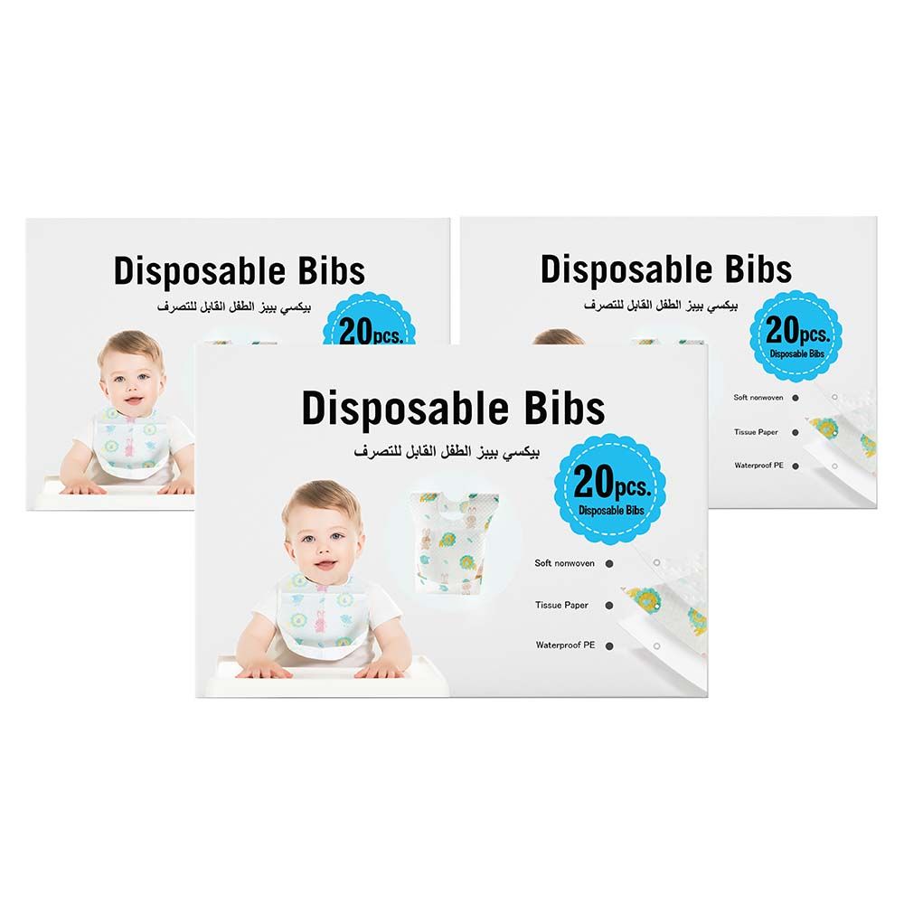 Pixie - Disposable Bibs with Crumb Pocket (Bundle of 3)